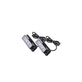 1 Pair Universal 4-LED Amber/White 16-Flashing Mode Car Truck Warning Caution Emergency Construction Strobe Light Bar by Amazinea