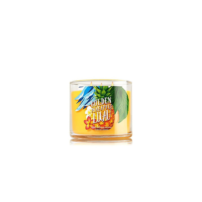 Bath and Body Works GOLDEN PINEAPPLE LUAU 14.5 Oz 3 Wick Large Jar Scented Candle