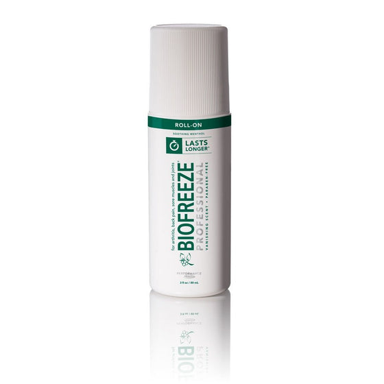 Biofreeze Professional Pain Reliever Gel,Topical Analgesic Cream for Enhanced Relief of Arthritis, Muscle, Joint Pain, NSAID Free Cold Therapy Roll-On 3 Ounce, Original Green Formula, 5% Menthol