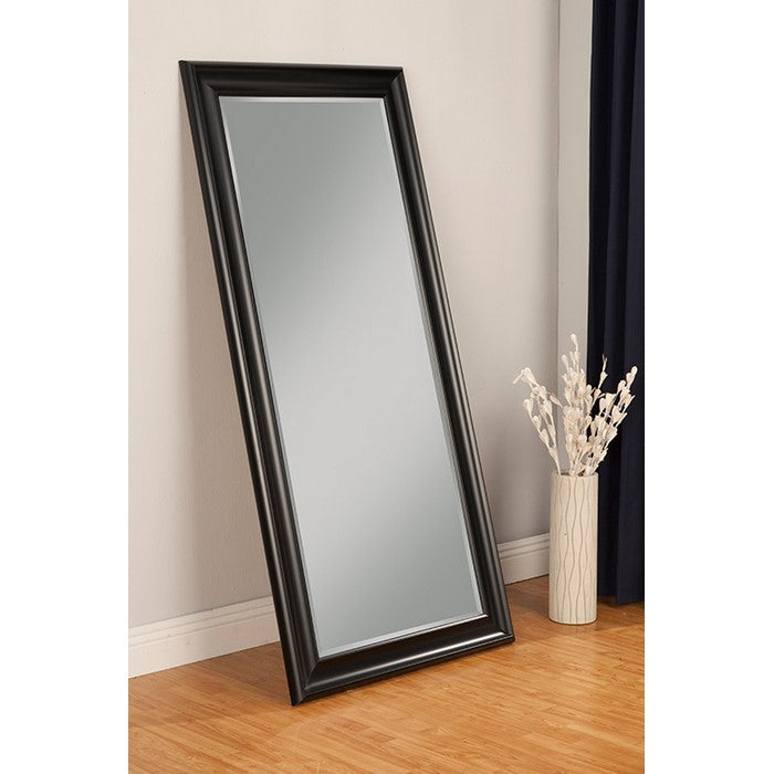 Full Length Leaner Mirror With a Rectangular Polystyrene Frame, Black