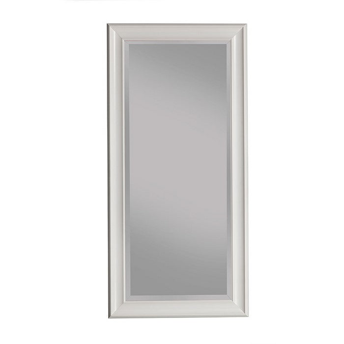 Full Length Leaner Mirror With a Rectangular Polystyrene Frame, White