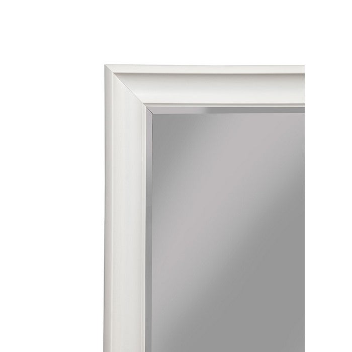 Full Length Leaner Mirror With a Rectangular Polystyrene Frame, White