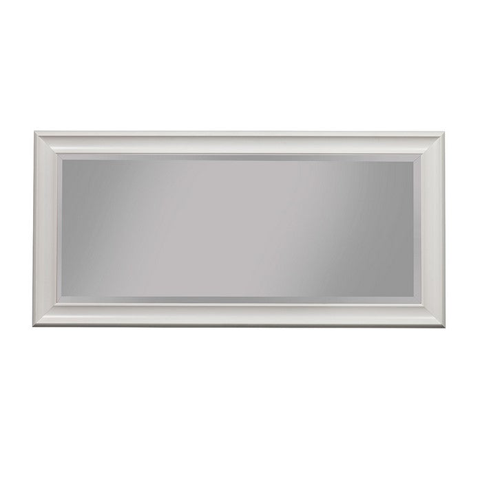 Full Length Leaner Mirror With a Rectangular Polystyrene Frame, White