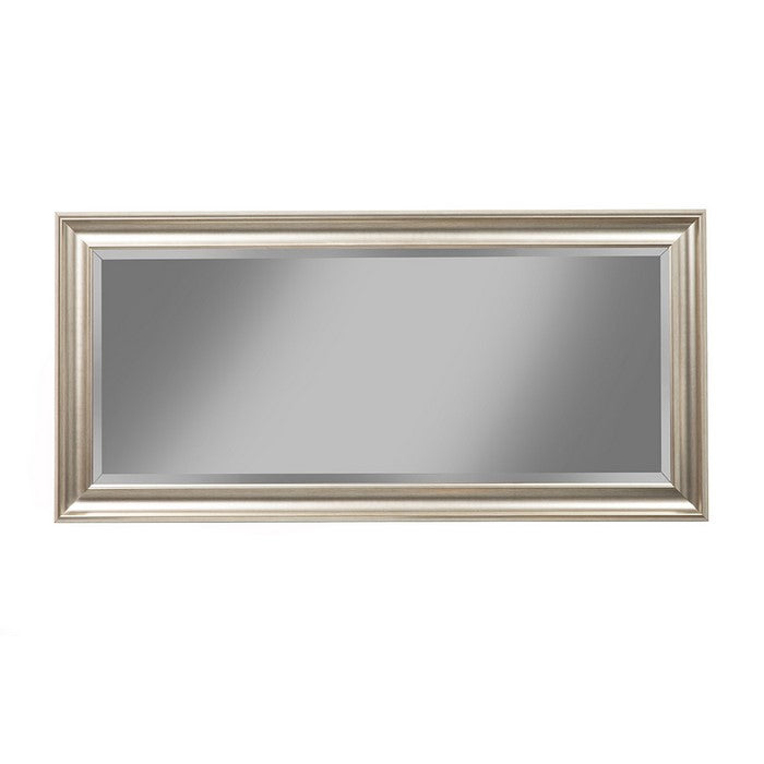 Full Length Leaner Mirror With a Rectangular Polystyrene Frame, Champagne Silver