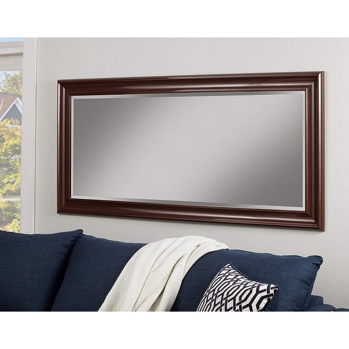 Full Length Leaner Mirror With a Rectangular Polystyrene Frame, Cherry Brown