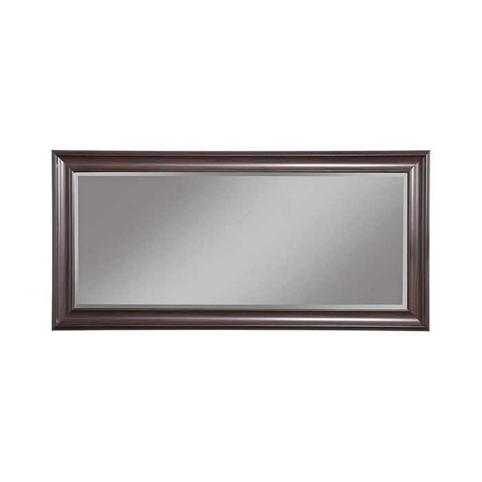 Full Length Leaner Mirror With a Rectangular Polystyrene Frame, Espresso Brown
