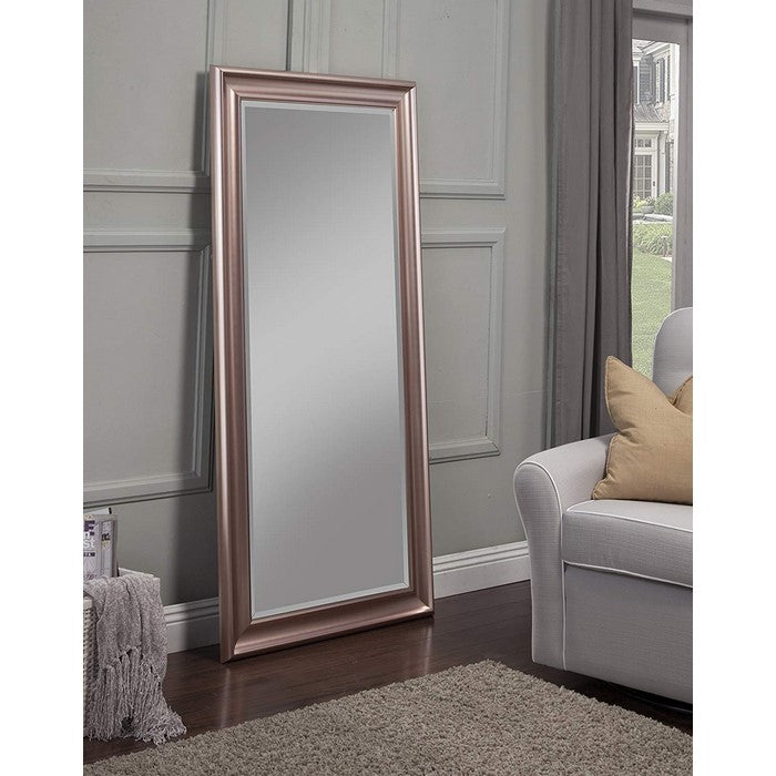 Full Length Leaner Mirror With a Rectangular Polystyrene Frame, Rose Gold