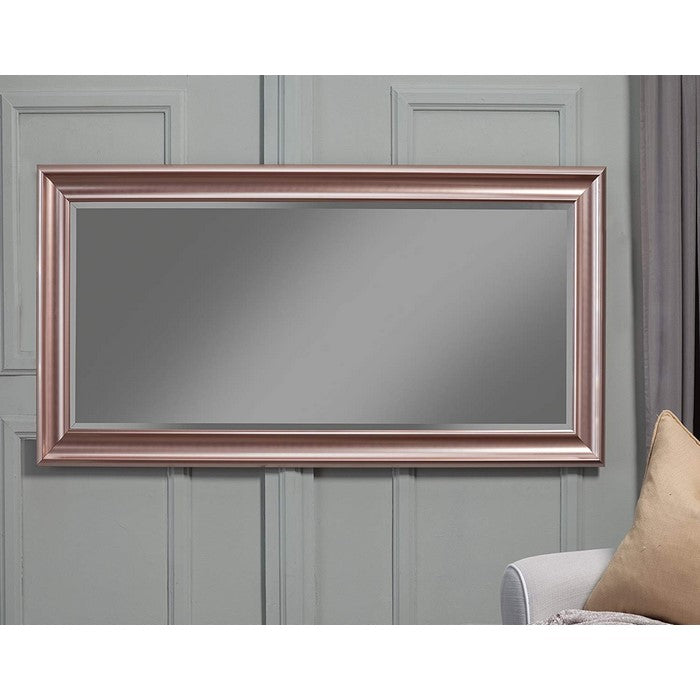 Full Length Leaner Mirror With a Rectangular Polystyrene Frame, Rose Gold