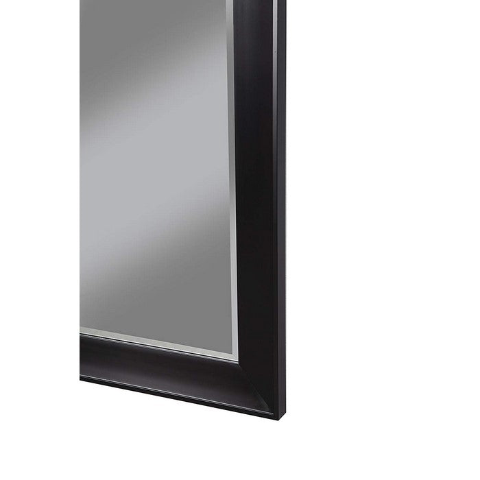 Contemporary Full Length Leaner Mirror With Rectangular Polystyrene Frame, Black