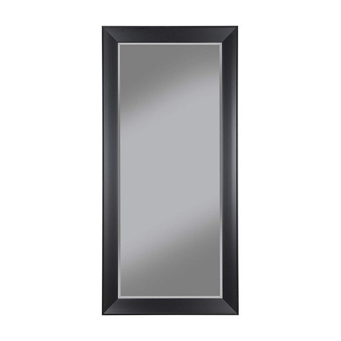 Contemporary Full Length Leaner Mirror With Rectangular Polystyrene Frame, Black