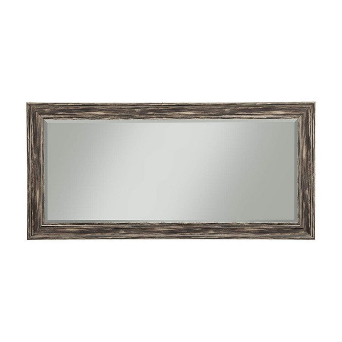 Farmhouse Style Full Length Leaner Mirror With Polystyrene Frame, Antique Black