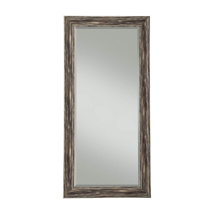Farmhouse Style Full Length Leaner Mirror With Polystyrene Frame, Antique Black