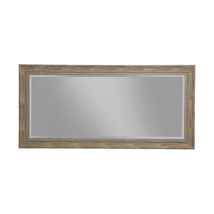 Farmhouse Style Full Length Leaner Mirror With Polystyrene Frame, Blue