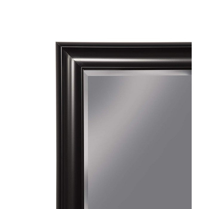 Polystyrene Framed Wall Mirror With Beveled Glass , Black