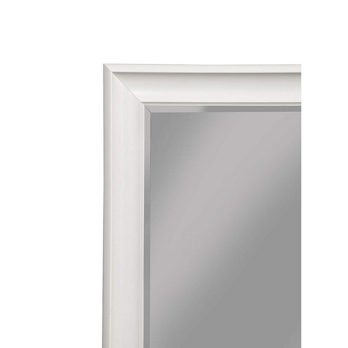 Polystyrene Framed Wall Mirror With Beveled Glass, White