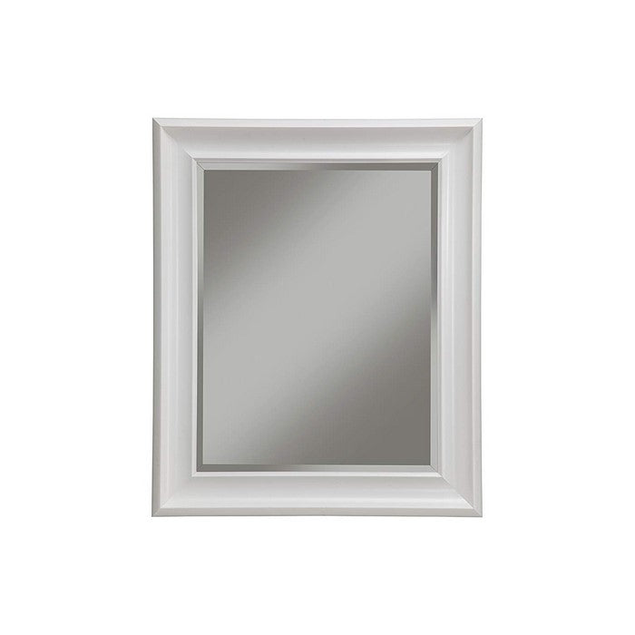 Polystyrene Framed Wall Mirror With Beveled Glass, White