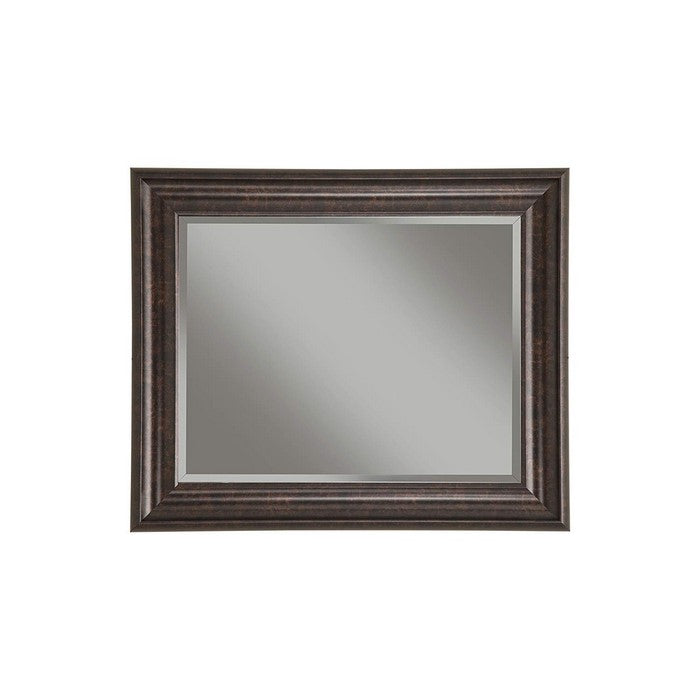 Polystyrene Framed Wall Mirror With Beveled Glass, Oil Rubbed Bronze
