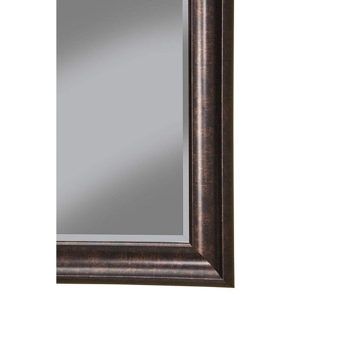 Polystyrene Framed Wall Mirror With Beveled Glass, Oil Rubbed Bronze