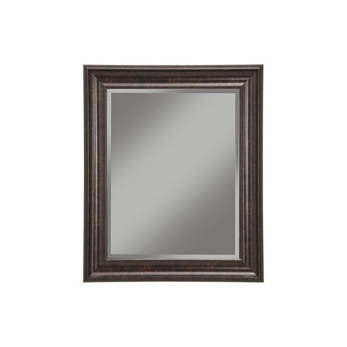 Polystyrene Framed Wall Mirror With Beveled Glass, Oil Rubbed Bronze