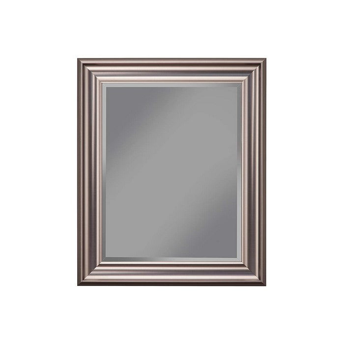 Polystyrene Framed Wall Mirror With Beveled Glass, Silver