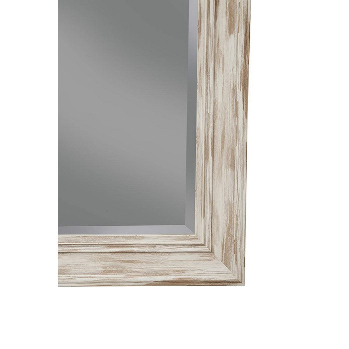 Polystyrene Framed Wall Mirror With Sharp Edges, Antique White