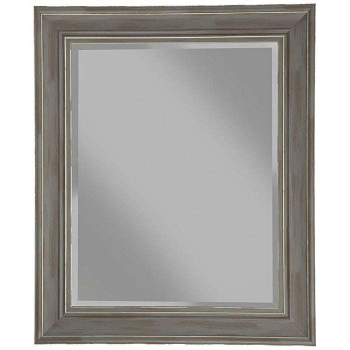 Polystyrene Framed Wall Mirror With Sharp Edges, Antique Gray