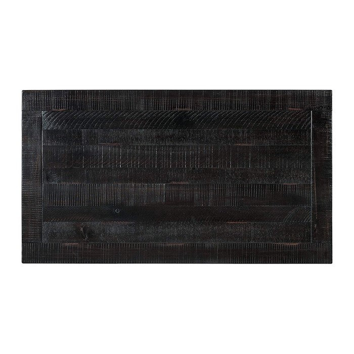 Wooden Coffee Table With 2 Drawers, Antique Black