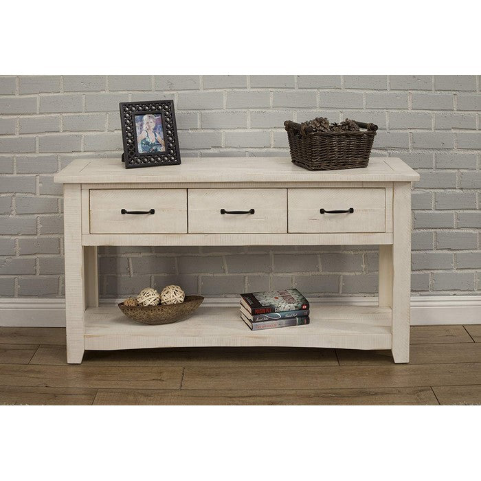 Wooden Console Table With Three Drawers, Antique White