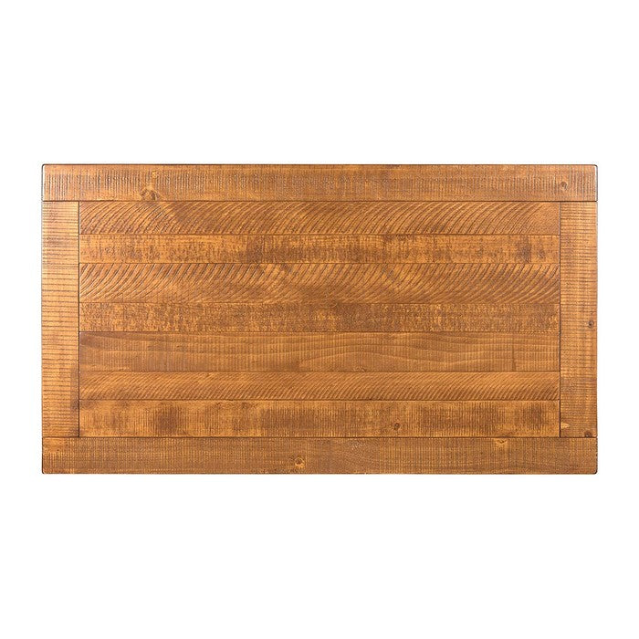 Dual Tone Wooden Coffee Table With Two Drawers, Antique White and Honey Tobacco Brown