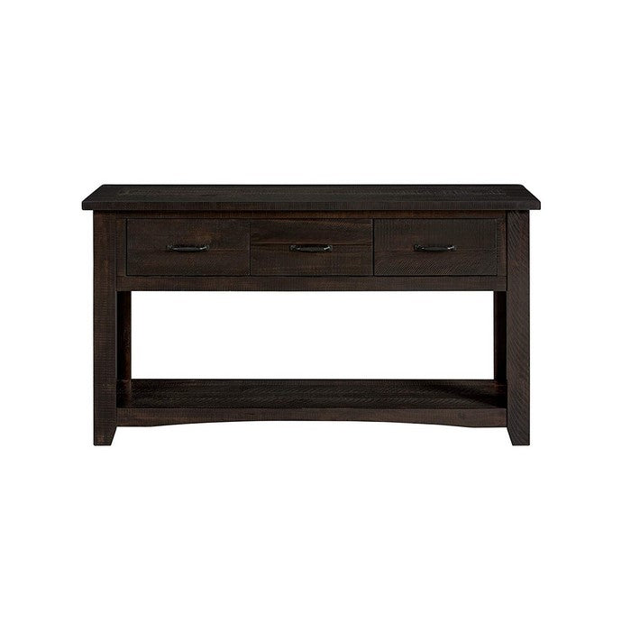 Wooden Console Table With Three Drawers, Espresso Brown