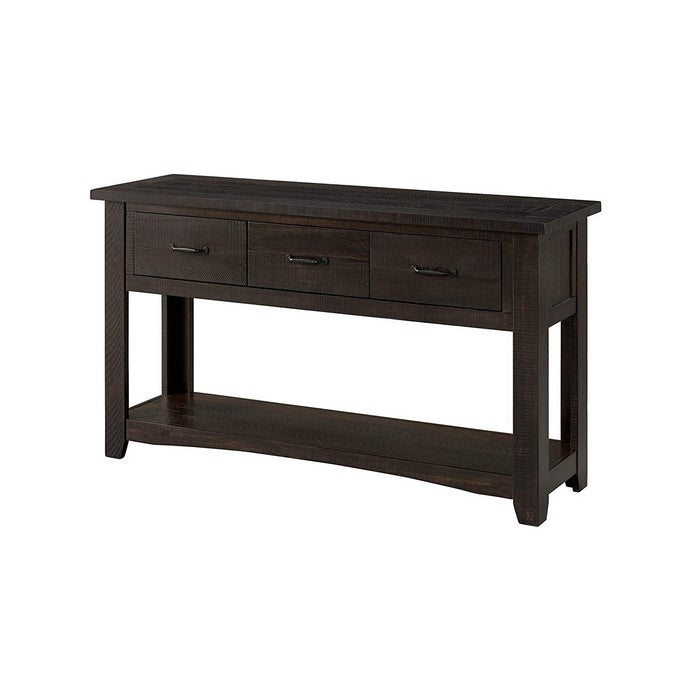 Wooden Console Table With Three Drawers, Espresso Brown