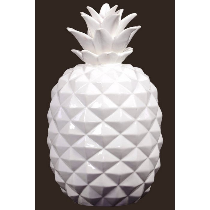 Ceramic Pineapple Figurine With LG Gloss Finish, White