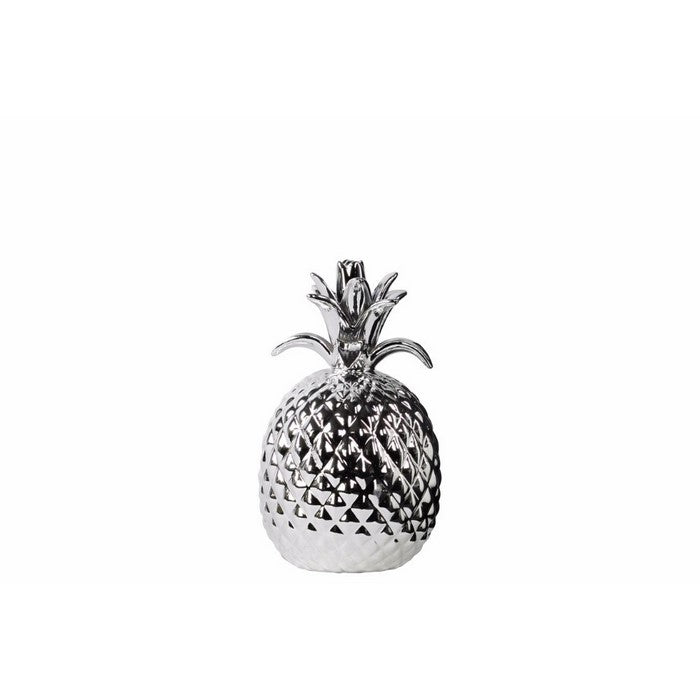 Porcelain Pineapple Figurine, Small, Silver