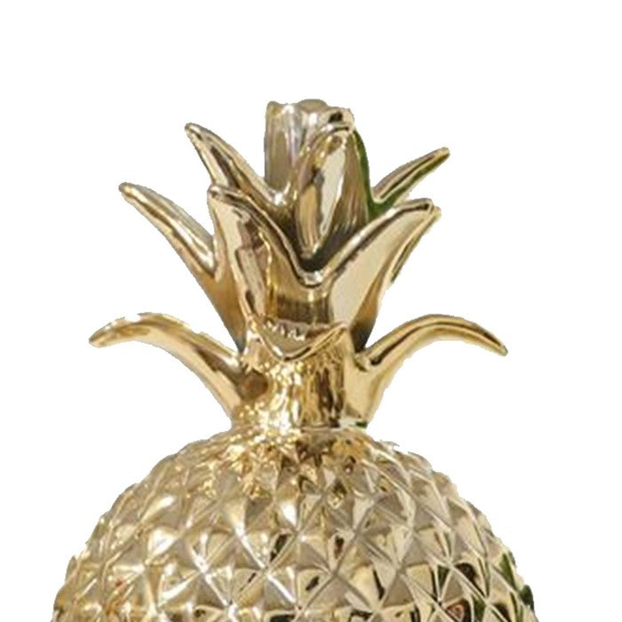 Porcelain Pineapple Figurine, Small, Gold