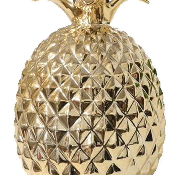 Porcelain Pineapple Figurine, Small, Gold