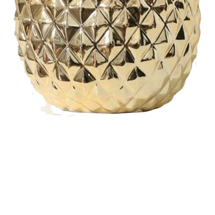 Porcelain Pineapple Figurine, Small, Gold