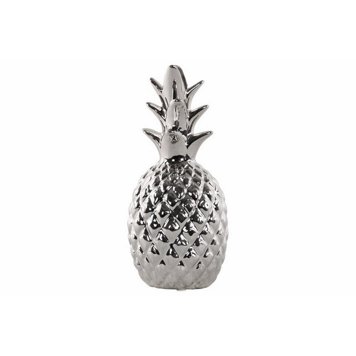 Ceramic Pineapple Figurine, Silver