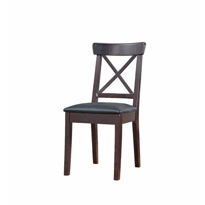 Wooden Counter Chair With Padded Seat, Set of Two, Cocoa Brown And Black