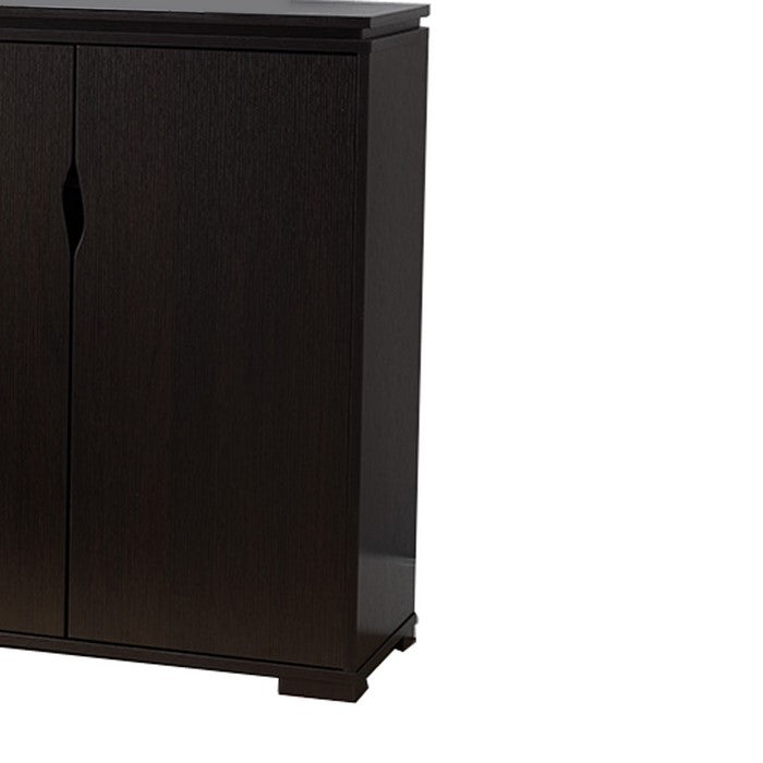 Wooden Shoe Cabinet With Storage, Red Cocoa Brown