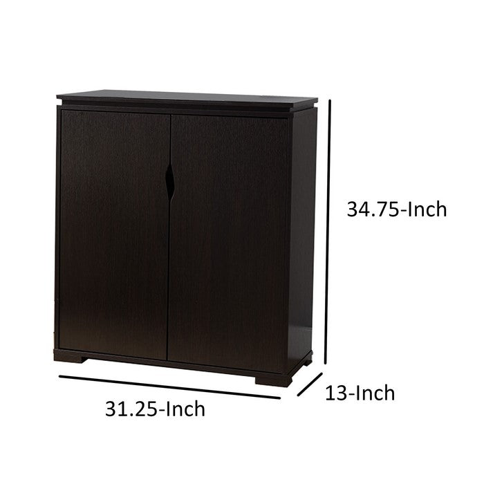 Wooden Shoe Cabinet With Storage, Red Cocoa Brown