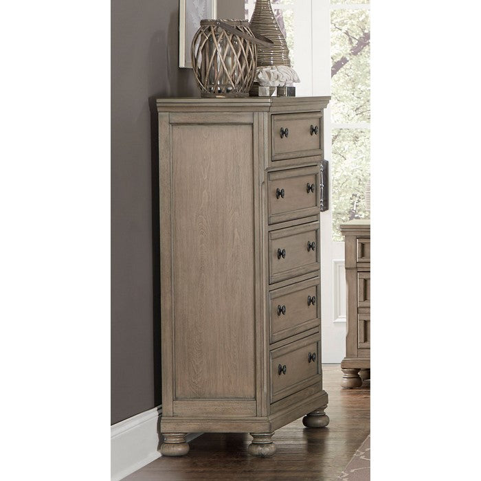 Wooden Chest With 5 Drawers, Antique White