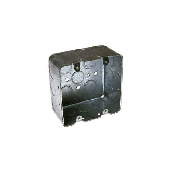 Hubbell-Raco 683 2 Device, 2-1/8-Inch Deep, 1/2-Inch and 3/4-Inch Side Knockouts 4-Inch Square Switch Box, Drawn