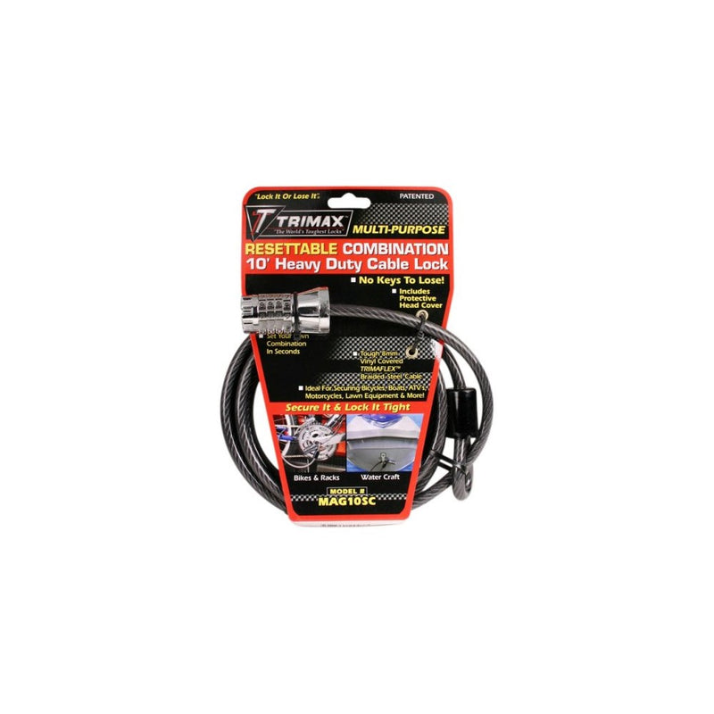Trimax MAG10SC 10ft Combination Cable Lock