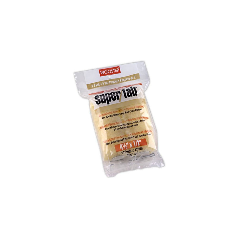 Wooster Brush RR301-4-1/2 Jumbo-Koter Super/Fab Roller 1/2-Inch Nap, 2-Pack, 4-1/2-Inch
