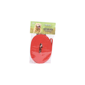 Coastal Cotton Web Training DogLeash Red 20 ft.