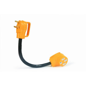 Camco RV Dogbone Electrical Adapter With Easy PowerGrip Handle, 30 Amp Male to 50 Amp Female, 18" (3750W/125V) (55185)