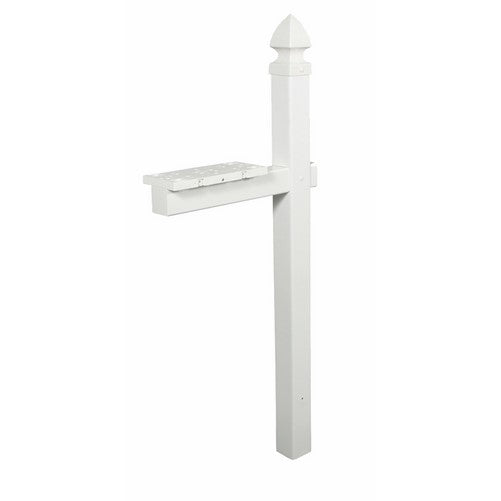 Solar Group PP500W00 Plastic Mailbox Mounting Post with Cross Arm, White