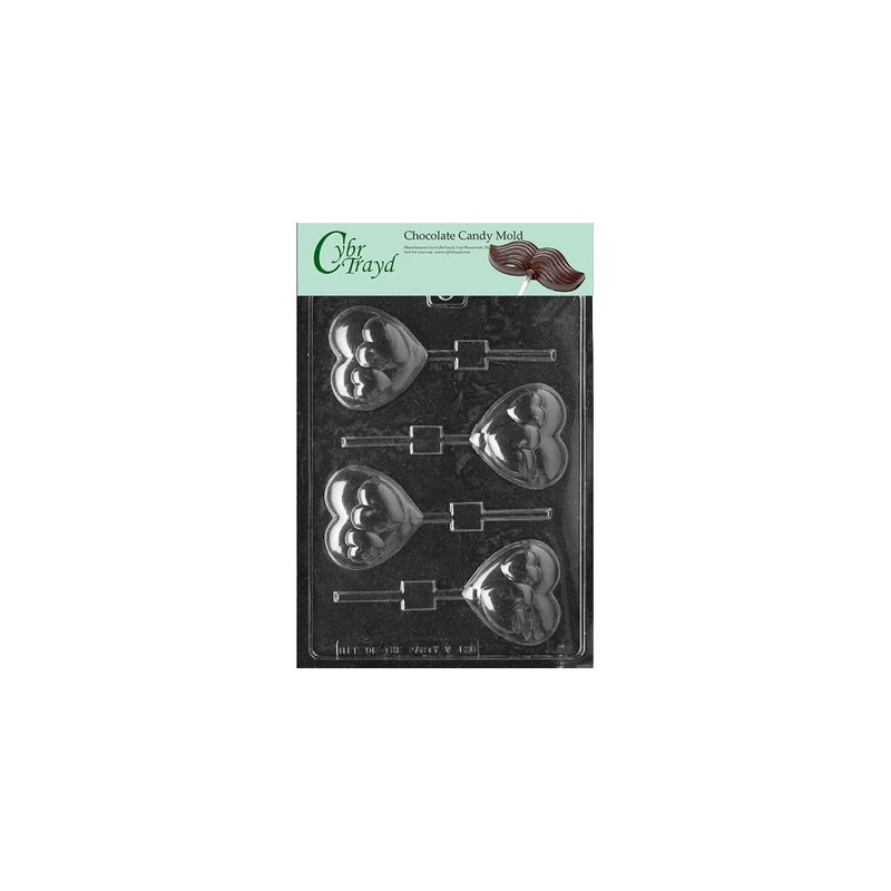 Cybrtrayd V138 Hearts on Heart Lolly Valentine Chocolate Candy Mold