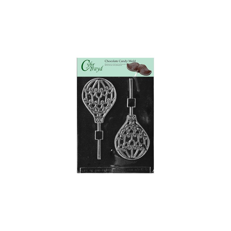 Cybrtrayd Life of the Party K046 Hot Air Balloon Lolly Chocolate Candy Mold in Sealed Protective Poly Bag Imprinted with Copyrighted Cybrtrayd Molding Instructions