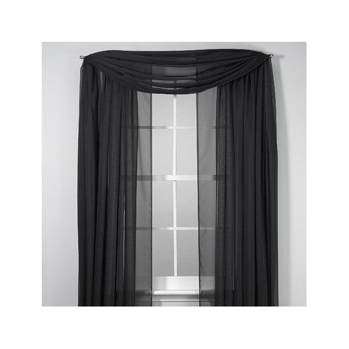 1 X Elegance Sheer Voile Black 216 Inch Scarf by WPM